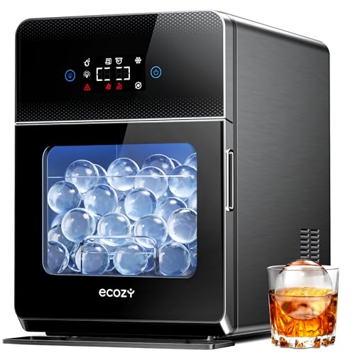 ecozy 2" Clear Ice Ball Maker with CrystalFlux Technology, 4 pcs in 40 Mins, 144 pcs/Day, Sphere Ice Maker with Enhanced Insulation, Automatic Water Supply, Self-Cleaning for Whiskey & Bourbon - Image 1