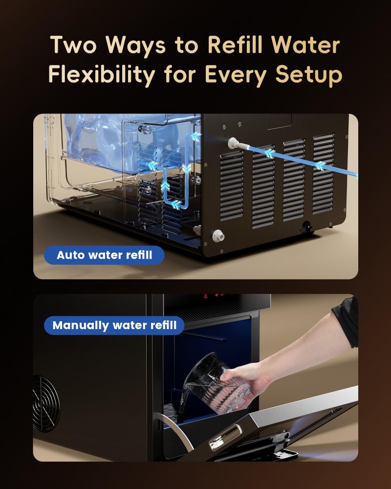 ecozy 2" Clear Ice Ball Maker with CrystalFlux Technology, 4 pcs in 40 Mins, 144 pcs/Day, Sphere Ice Maker with Enhanced Insulation, Automatic Water Supply, Self-Cleaning for Whiskey & Bourbon - Image 5