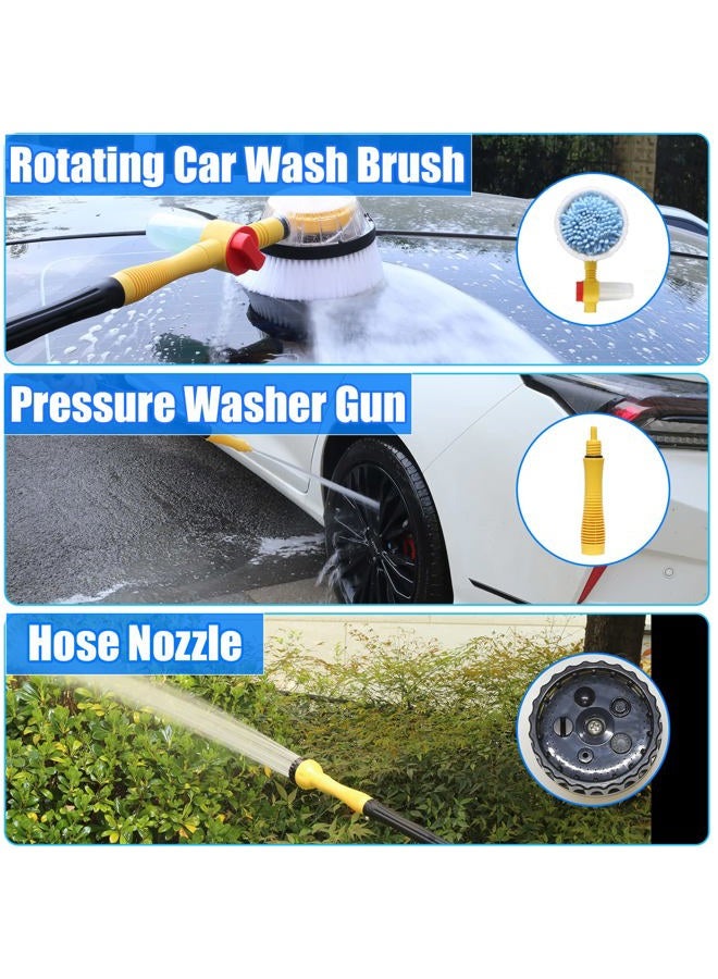 FEMBW Rotating Car Wash Brush, Car Wash Brush with Long Handle,Automatically Foams Car Wash Kit with Car Cleaning Brush,Pressure Washer Gun and Hose Nozzle for Cars,Yards,Gardens,Pets etc - Image 4