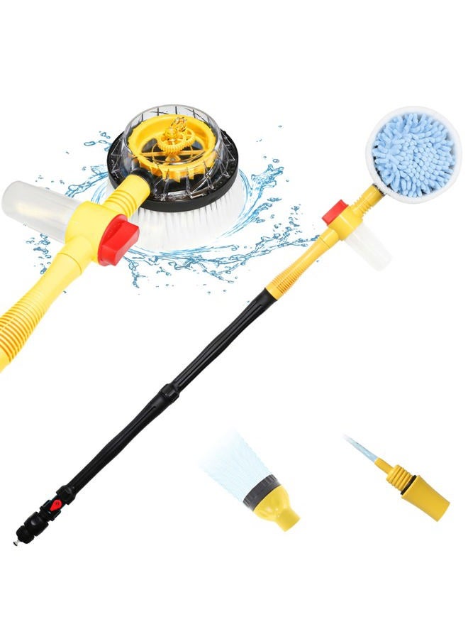 FEMBW Rotating Car Wash Brush, Car Wash Brush with Long Handle,Automatically Foams Car Wash Kit with Car Cleaning Brush,Pressure Washer Gun and Hose Nozzle for Cars,Yards,Gardens,Pets etc - Image 1