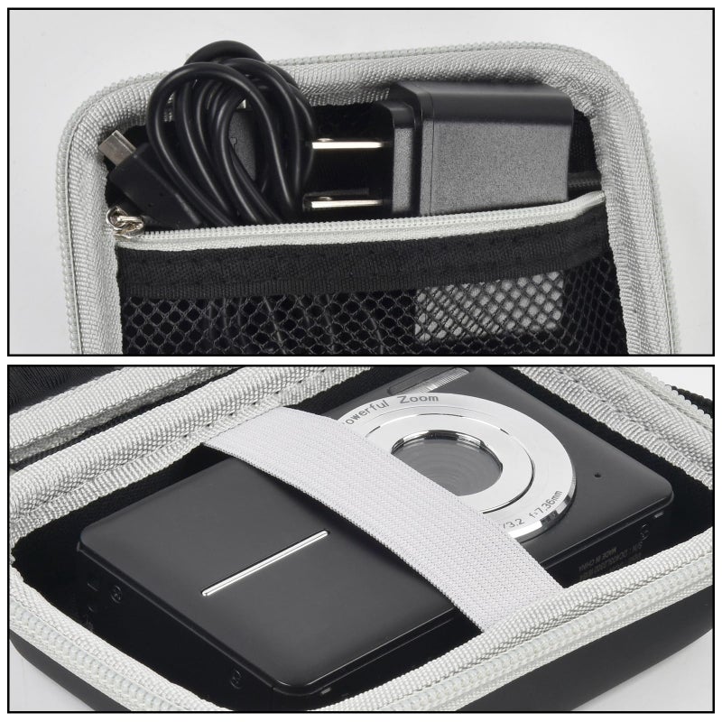 Boobowl Digital Camera Case Compatible with CAMKORY/for Lecnippy/for Lecran/for KODAK PIXPRO/for Qumcou/for WONNIE Point & Shoot Cameras, Small Compact Camera Pouch for SD Card Accessories (Black) - Image 3