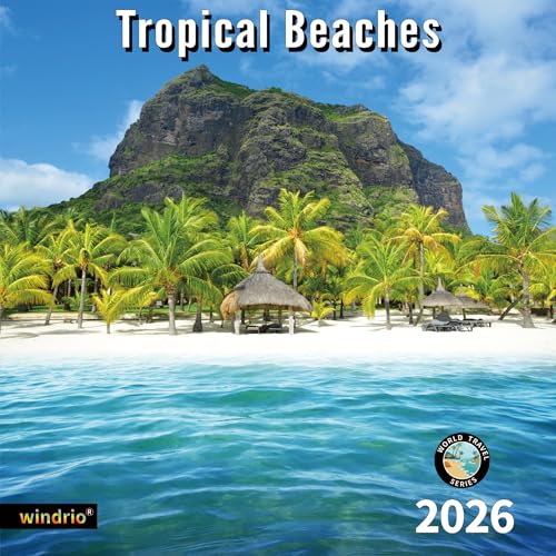 windrio 2026 Wall Calendar,Calendar 2026, November 2025 - December 2026, Wall Calendar Tropical Beaches, 12" x 24" Opened,Full Page Months Thick & Sturdy Paper for Calendar Organizing & Planning - Image 1
