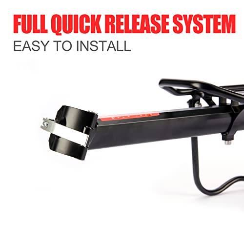 HOMEE Rear Bike Rack, 110 lbs / 50KGS Bike Cargo Racks Frame Aluminum Alloy Universal Adjustable Cycling Equipment Stand Footstock Bicycle Luggage Carrier with Tools and Reflector for 26"-29" Frames - Image 5