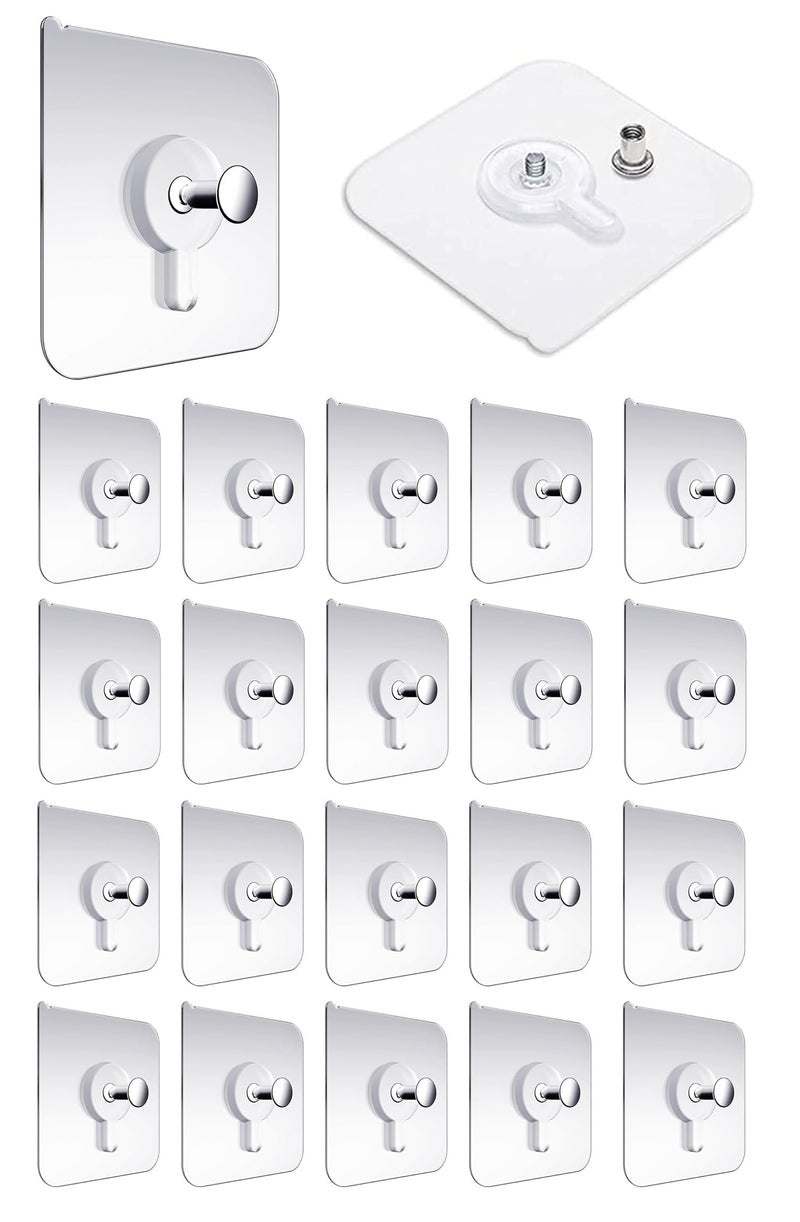 Shanya Heavy-Duty Adhesive Wall Hooks – No-Drill, Waterproof & Removable – Damage-Free Hanging for Home, Kitchen, Bathroom, Office (Pack of 20) - Image 1