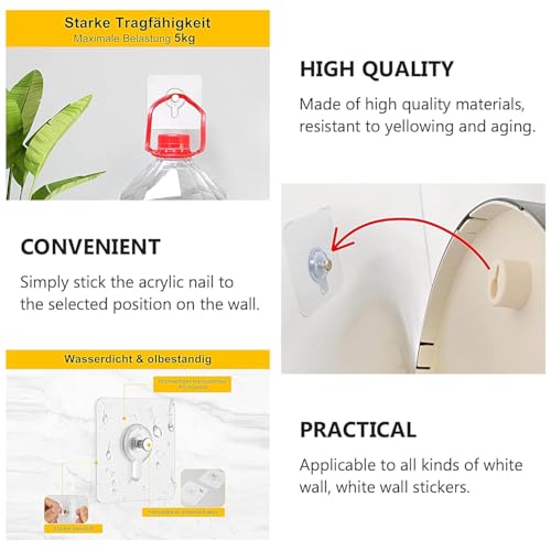 Shanya Heavy-Duty Adhesive Wall Hooks – No-Drill, Waterproof & Removable – Damage-Free Hanging for Home, Kitchen, Bathroom, Office (Pack of 20) - Image 5