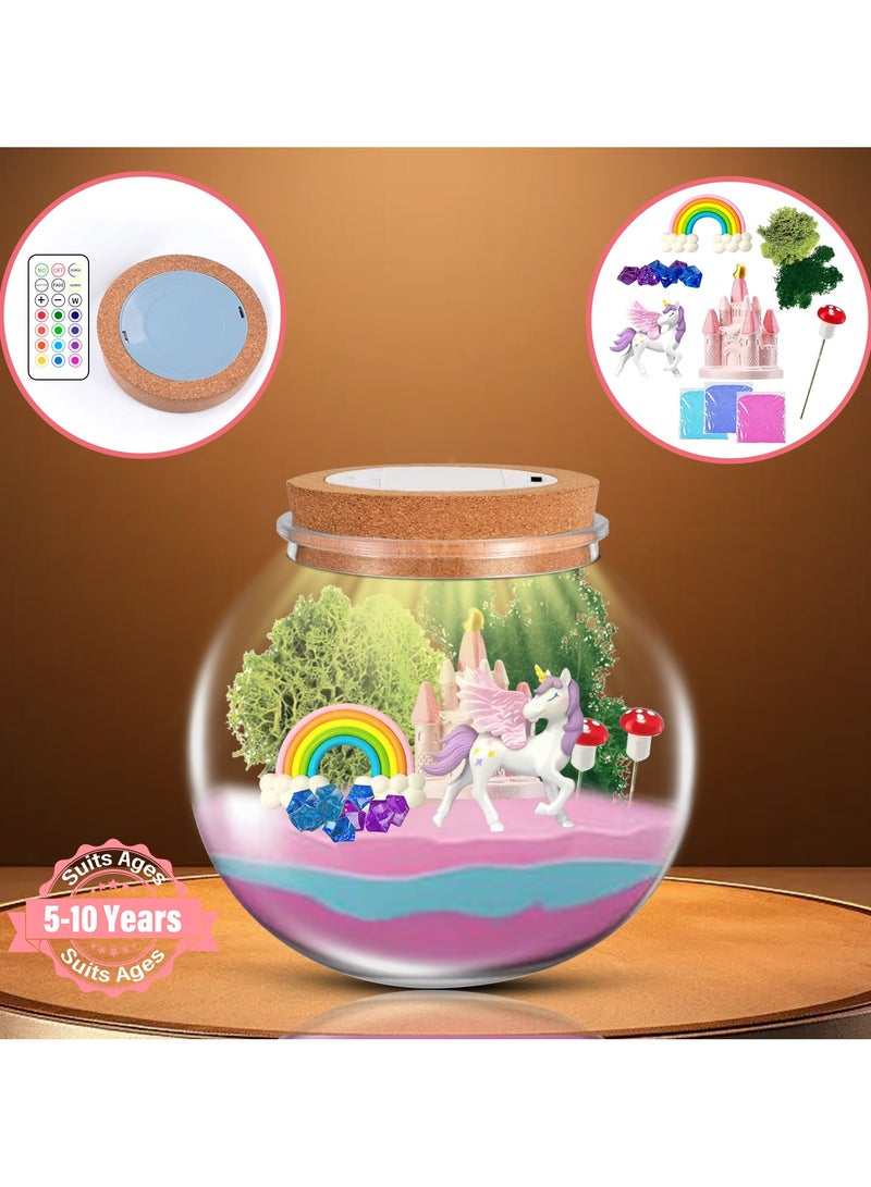 Unicorn Gifts for Girls - Unicorn Terrarium Kit for Kids - Birthday Gift for Girls Ages 4 5 6 7 8-12 Year Old - DIY Unicorn Toys for Girls - Arts and Crafts Kit for Kids - Best Girls Presents Stuff - Image 4