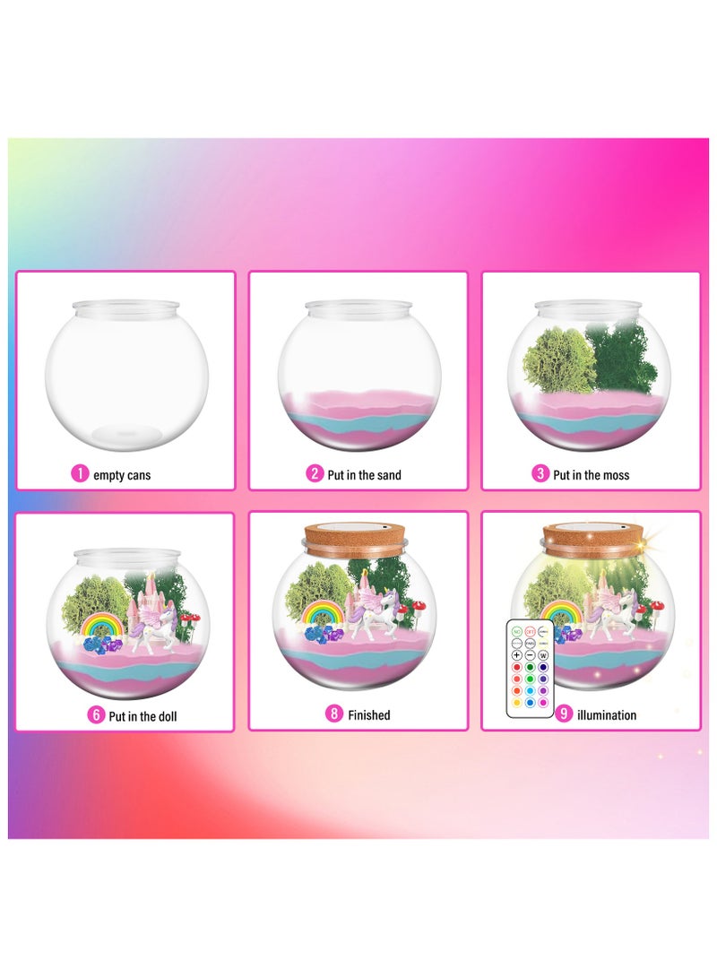 Unicorn Gifts for Girls - Unicorn Terrarium Kit for Kids - Birthday Gift for Girls Ages 4 5 6 7 8-12 Year Old - DIY Unicorn Toys for Girls - Arts and Crafts Kit for Kids - Best Girls Presents Stuff - Image 5