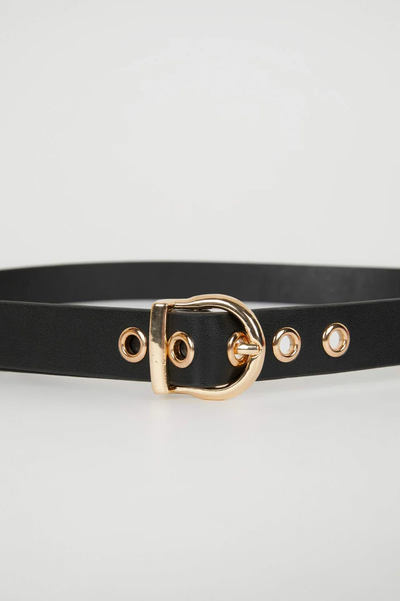 Defacto  Woman Faux Leather Gold Buckle Classic Belt for Women | Best Price UAE