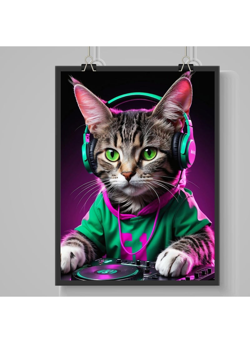Master Flame Master Flame Ai Aesthetic Wall Art Poster for Living Room Home Wall Decor Poster without frame Psychedelic Car Bike Gaming Music Dog Cat Horse DJ CAT UNFRAMED A3  - Image 2