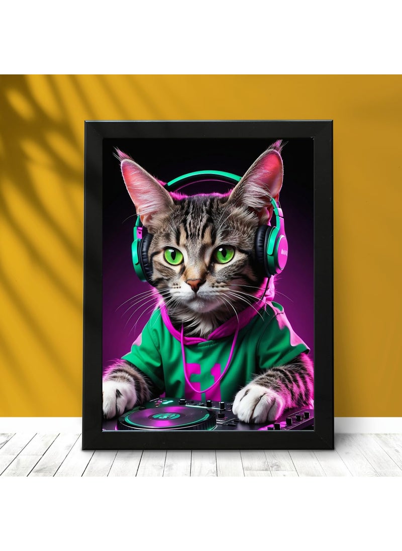 Master Flame Master Flame Ai Aesthetic Wall Art Poster for Living Room Home Wall Decor Poster without frame Psychedelic Car Bike Gaming Music Dog Cat Horse DJ CAT UNFRAMED A3  - Image 4