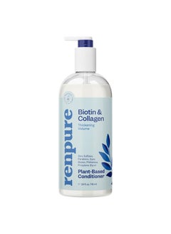 Renpure Renpure Plant Based Biotin and Collagen Thickening Volume Conditioner  Leaves Hair Looking Luscious  Gentle Formula  Dye Cruelty and Paraben Free  Recyclable Pump Bottle Design  24 fl oz 
