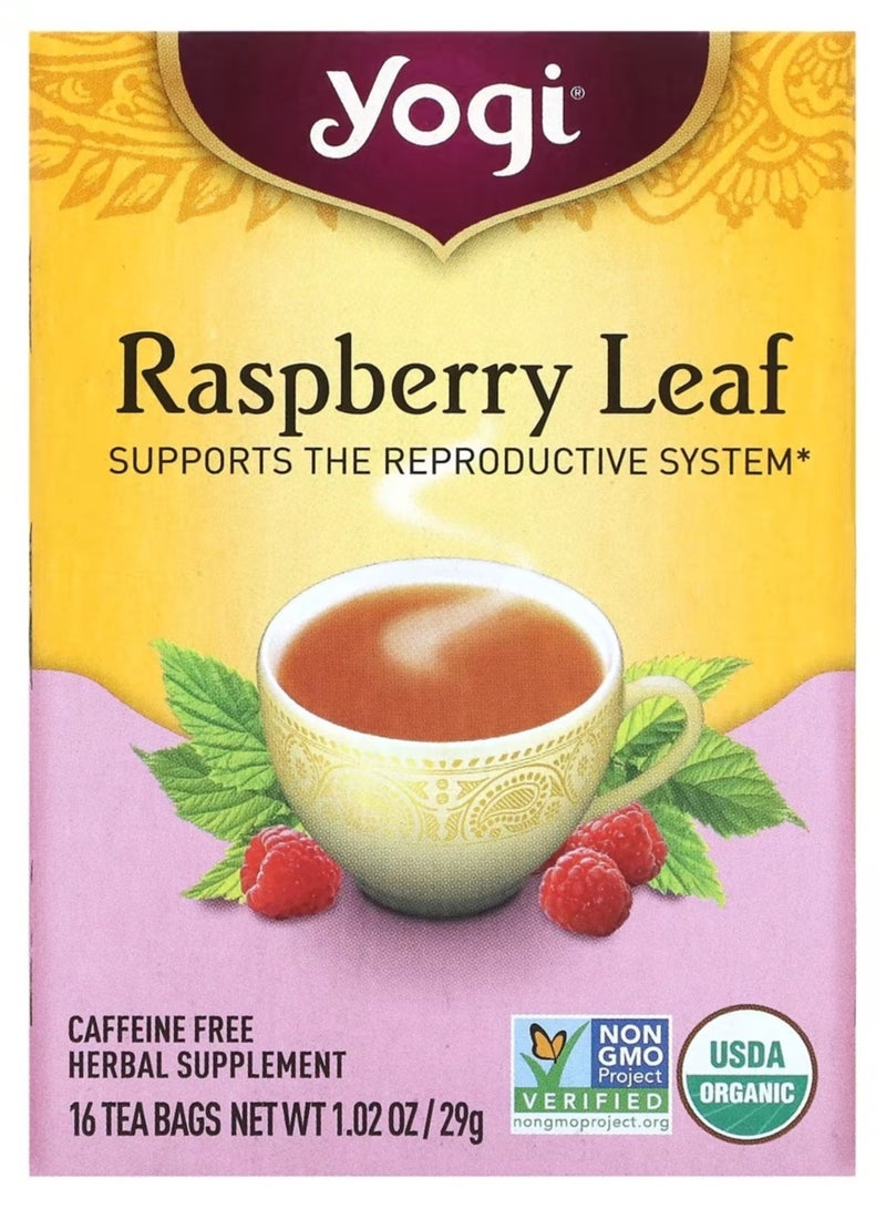 شاي يوغي عبوة من 16 كيس شاي أوراق توت العليق للنساء خالي من الكافيين - 29 جرام - Image 1