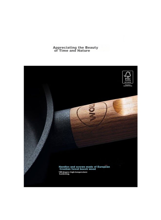 Woll German Imported Non-stick Wok, Uncoated, less, For Home Cooking, Compatible With Induction Cookers - Image 2