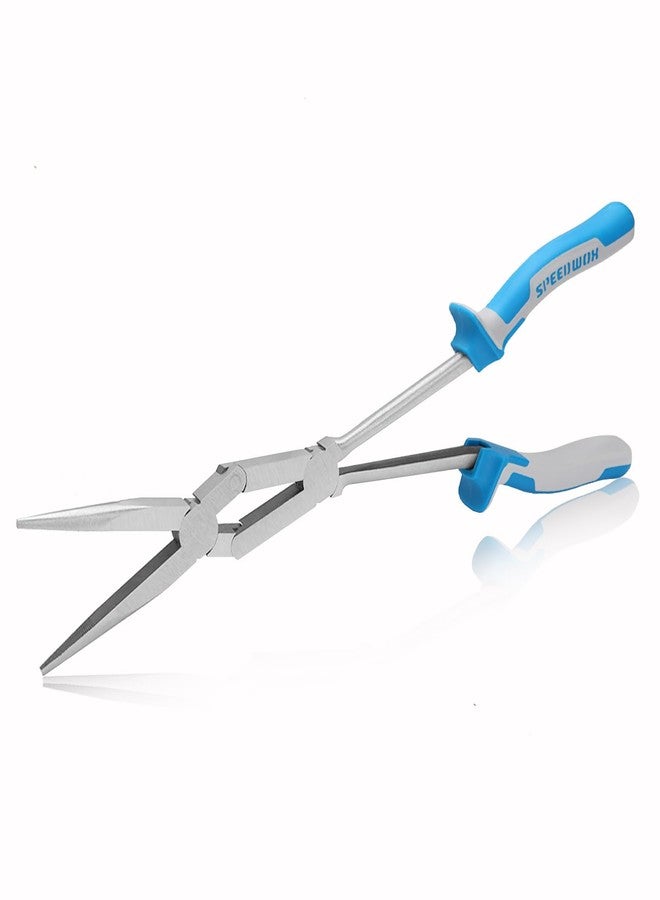 SPEEDWOX 13 Inch X-Type Long Nose Pliers - Double-Joint, Extended Reach, Dual Material, Extra Long Needle Nose Pliers - Image 1