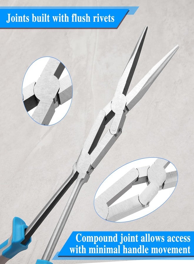 SPEEDWOX 13 Inch X-Type Long Nose Pliers - Double-Joint, Extended Reach, Dual Material, Extra Long Needle Nose Pliers - Image 3