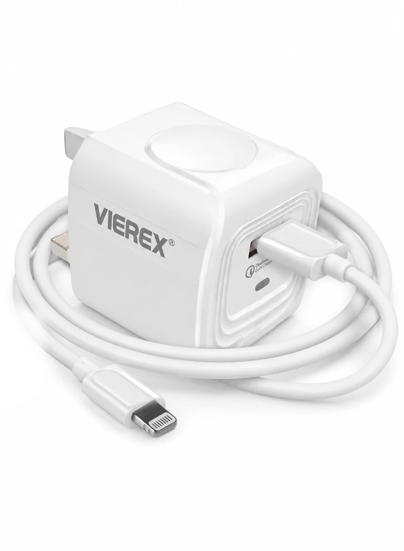 Vierex 18W Quick Charger Travel Companion Charger Includes USB-C to Lightning Cable for Apple 14/13/12/11 - Image 3