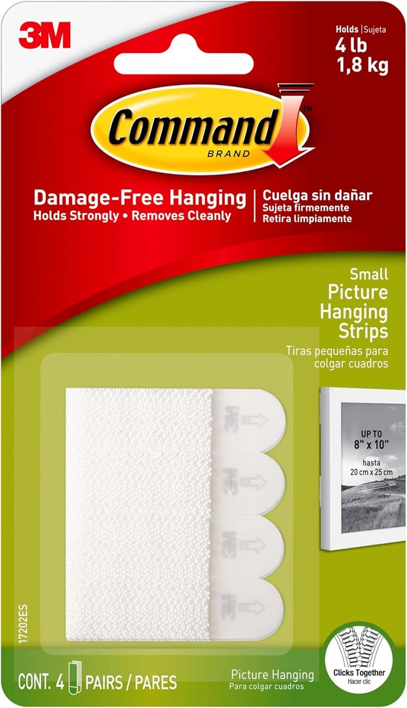 Command Small Picture Hanging Strips, White, 4 Sets - Image 1