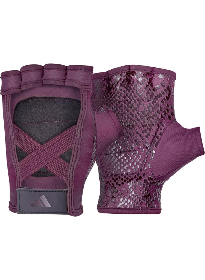 اديداس قفازات نسائية للتمارين الرياضية مفتوحة من الأعلى قرمزي صغير ADGB-15021 - Image 2