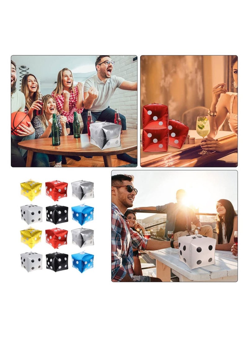 Zikra 12 Pcs Jumbo Large Inflatable Dice, Suntown 11.8 Inch nflatable Large Dice Party Decorations Colorful Dice Balloons Large Dice Set for Indoor and Outdoor Games Theme Party Decorations (Six Colors) - Image 4