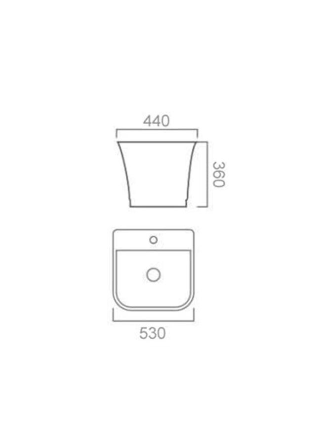 DANUBE HOME MILANO WALL HUNG WASH BASIN 505X465X395MM - 629 - Image 2