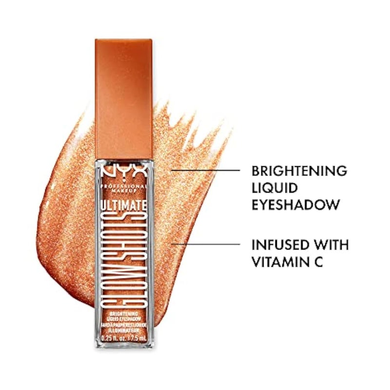 NYX PROFESSIONAL MAKEUP Ultimate Glow Shots, Brightening Liquid Eyeshadow - Wow Cacao - Image 2
