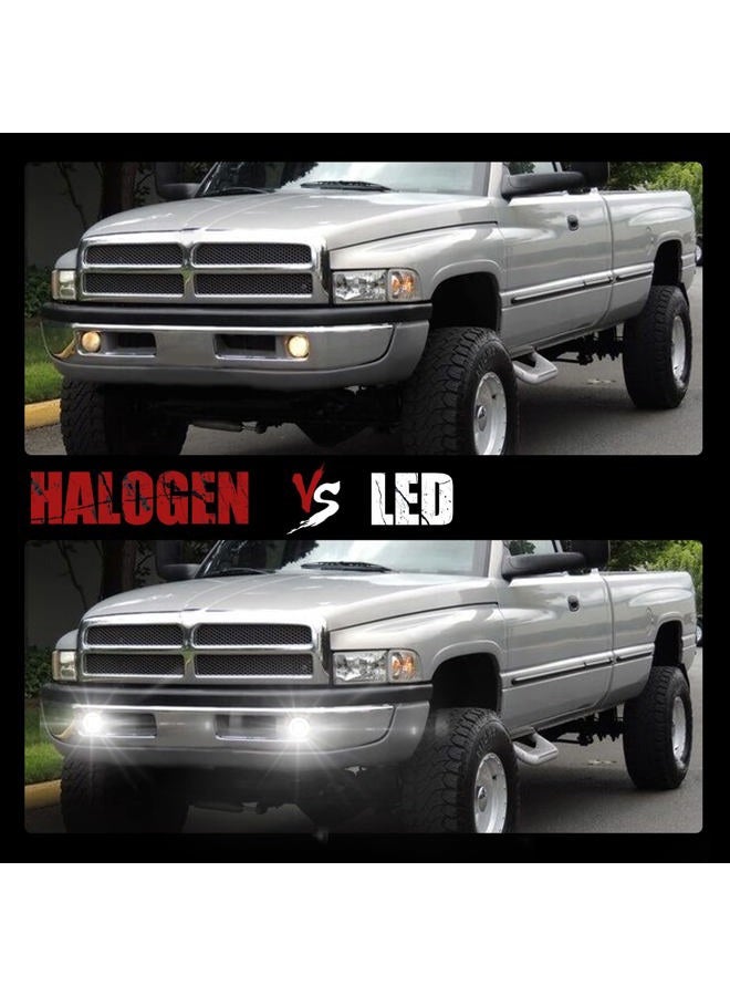 BUNKER INDUST Dodge Ram LED Fog Lights with Daytime Running Lights Set,1 Pair Clear Lens Fog Lamps Replacement for 1994 1995 1996 1997 1998 1999 2000 2001 2002 Dodge Ram 1500 2500 3500 - Image 2