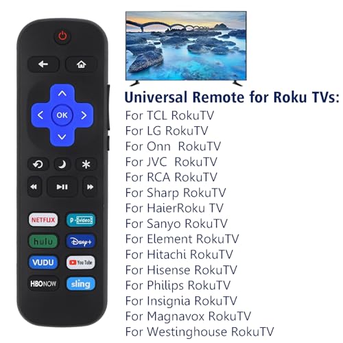 LOTEKOO Universal Remote Control for Roku TV, Replacement for TCL/Onn/Hisense/Philips/Sharp/Insignia, etc R0KU TVs (Not for RokuStick and Box) - Image 2