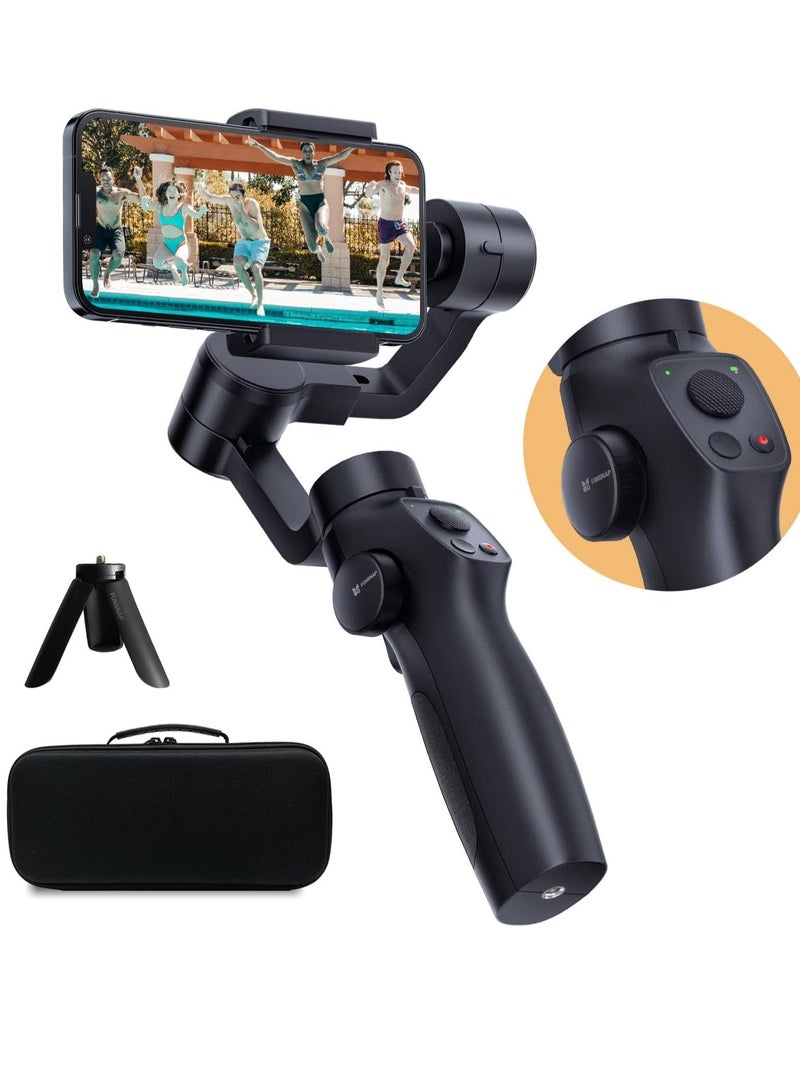 Excefore 3-Axis Gimbal Stabilizer for Smartphone, Upgraded Face Tracking Focus Wheel Foldable Gimbal with Focus Wheel, Phone Stabilizer for Video Recording Vlog - Capture 2s Combo - Image 1