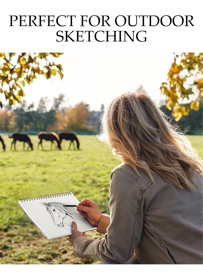 DUNISO 2Pcs Sketchbook, A4 Spiral Bound Drawing Pad, Drawing book with Thick and Smooth Paper, Blank Kraft Cover Spiral Notebook Small Sketch Pad for Sketching, Drawing, Doodling, 60 Pages - Image 5