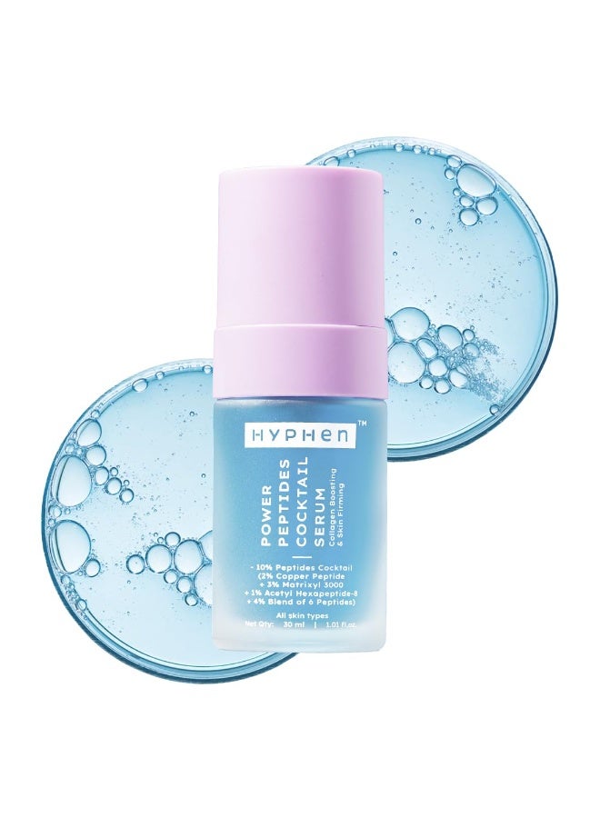 Hyphen 10% Power Peptide & 2% Copper Peptide Serum| Advanced Anti-Aging Formula | Reduces Fine Lines & Wrinkles | Glowing Skin | Face Serum For Men & Women | All Skin Types - 30ml - Image 1