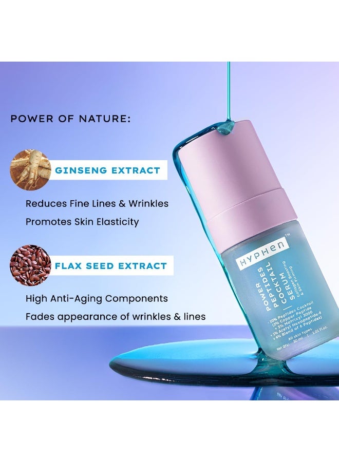 Hyphen 10% Power Peptide & 2% Copper Peptide Serum| Advanced Anti-Aging Formula | Reduces Fine Lines & Wrinkles | Glowing Skin | Face Serum For Men & Women | All Skin Types - 30ml - Image 5