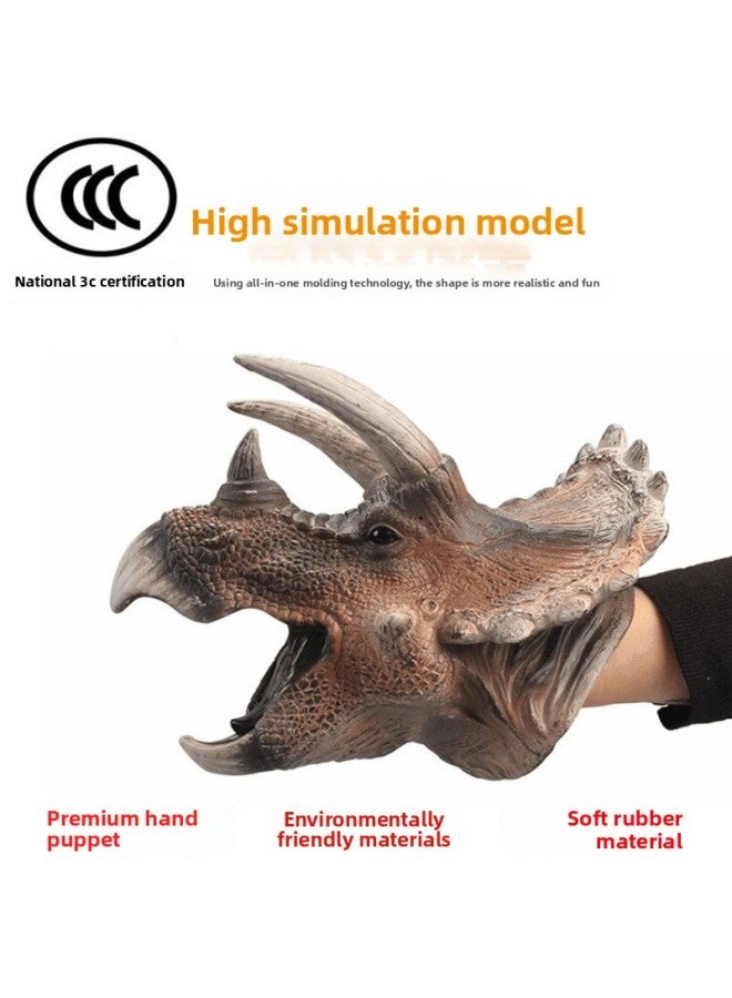 Shark Gloves Simulation Soft Rubber Animal Puppet Head Toy 3-6 Years Old Parent-child Interactive Popular Science Teaching Props Doll-Color:Wolf (140g)  - Image 3