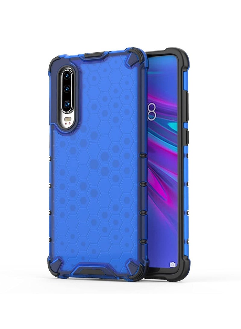 Case Cover Honeycomb Case Shockproof Camera Protection Cover Compatible with  Huawei P30 (Blue) - Image 1