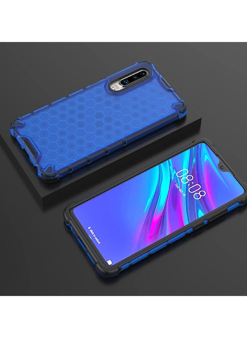 Case Cover Honeycomb Case Shockproof Camera Protection Cover Compatible with  Huawei P30 (Blue) - Image 2