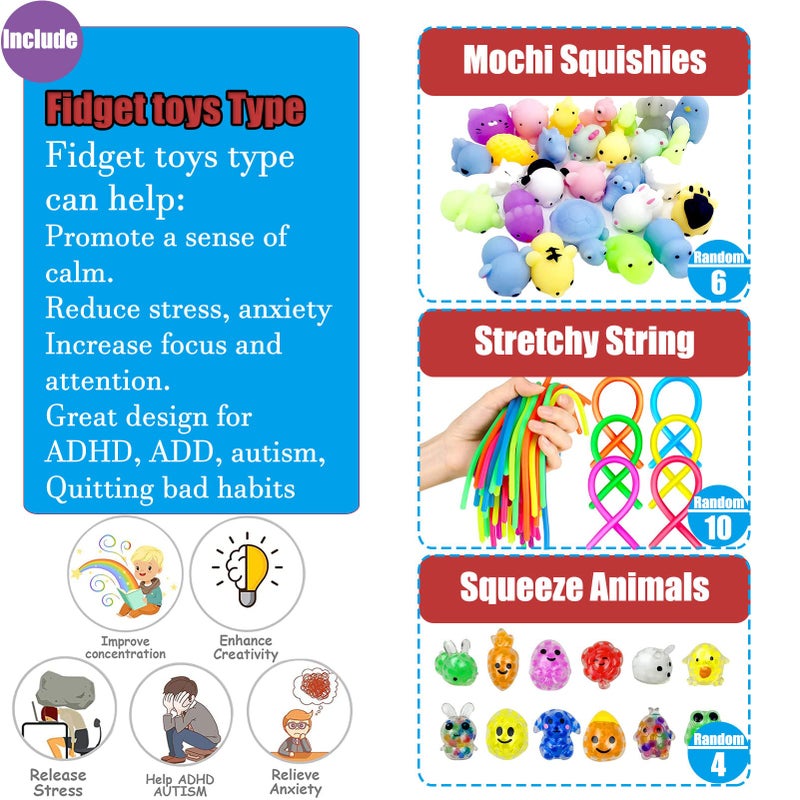 Leeche Premium Pop Party Favors Toys for kids,107PCS Prize Box Toys for All Ages kids,Birthday Party, School Classroom Rewards, Carnival Prizes, Pinata Fillers, Treasure Chest, Goody Bag Fillers - Image 4