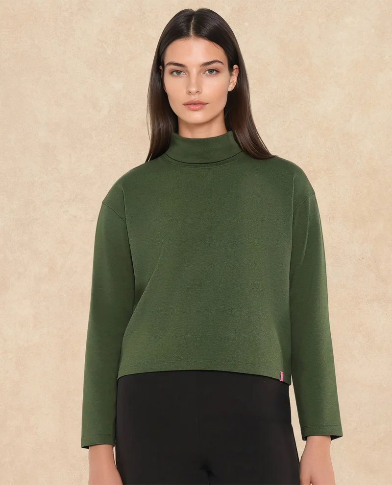 Rareism Women's High Neck Full Sleeve Top