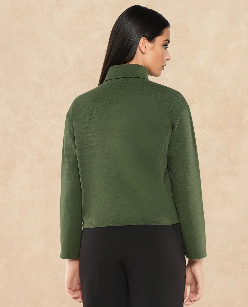 Rareism Women's High Neck Full Sleeve Top