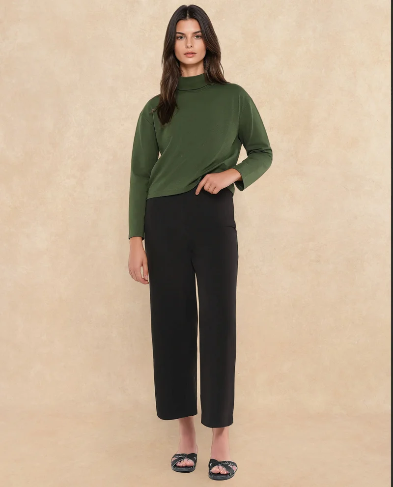 Rareism Women's High Neck Full Sleeve Top