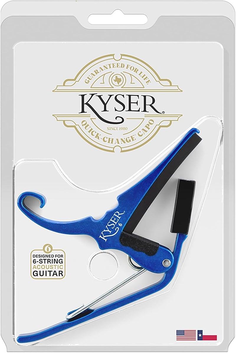 Kyser Quick-Change Capo for 6-String Acoustic Guitars - Blue - Image 5