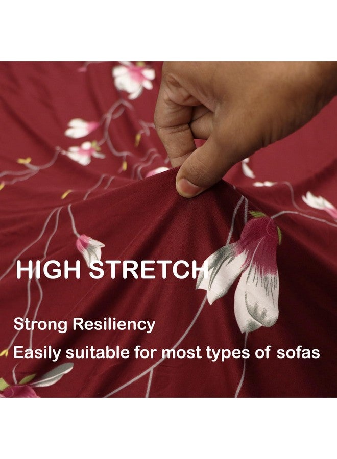 لوكزر غطاء أريكة Lukzer Universal بمقعدين مع كيس وسادة واحد، 140 جرام لكل متر مربع، غطاء مرن كبير لحماية الأريكة قابل للتمدد (تصميم زهرة كستنائية/140-180 سم) SC-009-02 - Image 5