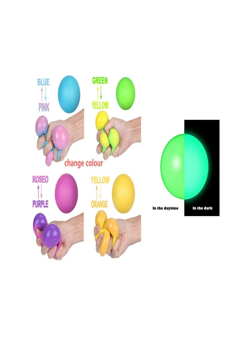 JOLLITY LLC Antistress Ball Stress Relief Change Color Squeezing Balls Glow in the  Dark for Kids and Adults Toy Hand Stress Reliever (4 pcs) - Image 1