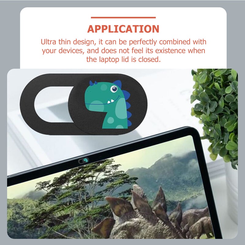 6 Pcs Laptop Camera Cover Slide Dinosaur Pattern Webcam Privacy Lens Protector - Image 5