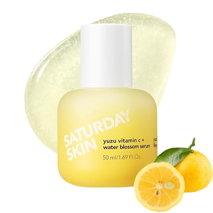 saturday skin Vitamin C Serum For Face From Yuzu - Brightening Formula With Hyaluronic Acid 7 Peptide Mix And Niacinamide, Deeply Hydrate, Improve Uneven Skin Texture, Vegan, Korean Skin Care (50 ml) - Image 1