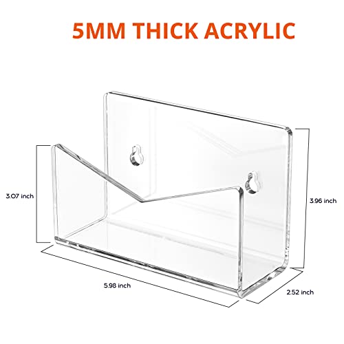 Richboom Acrylic Mail Holder Envelope Holder for Desk Countertop Letter Holder for Home Office School 1 Section Clear - Image 3