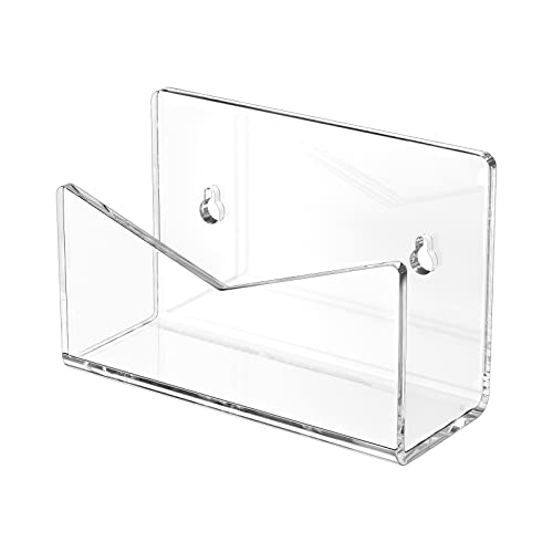 Richboom Acrylic Mail Holder Envelope Holder for Desk Countertop Letter Holder for Home Office School 1 Section Clear - Image 1