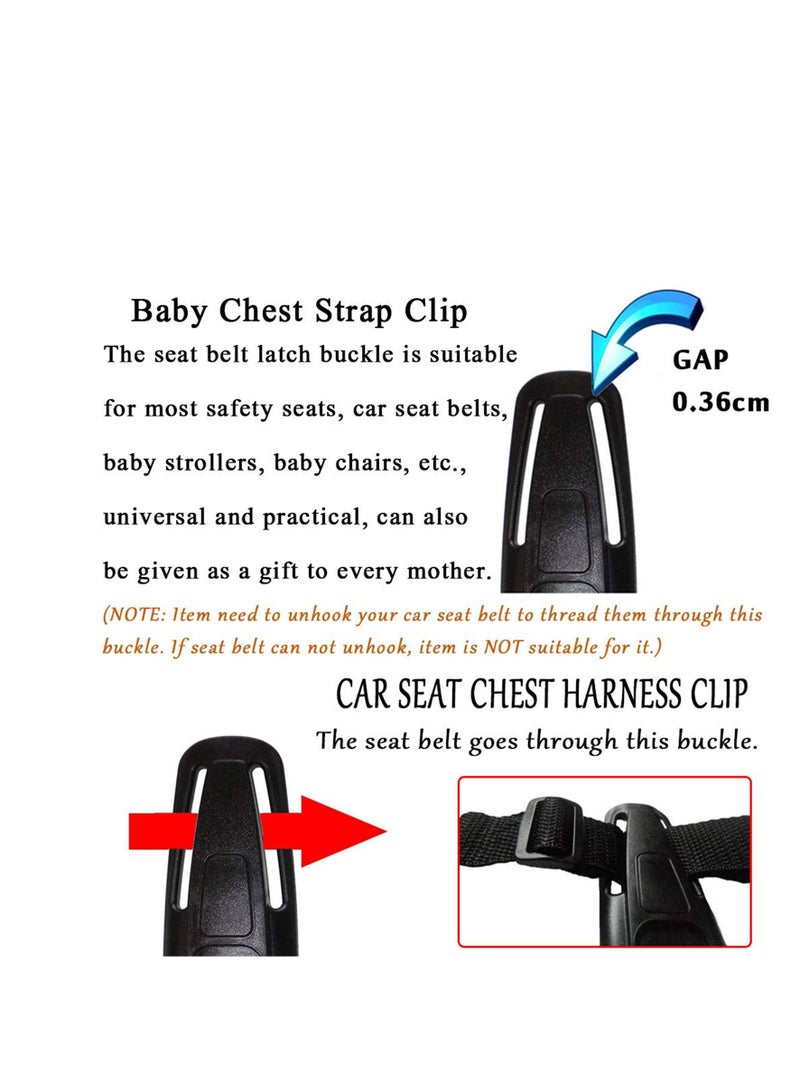 SYOSI Car Safety Seat Strap Belt Lock Baby Child Harness Chest Clip Safe Buckle Black - Image 5