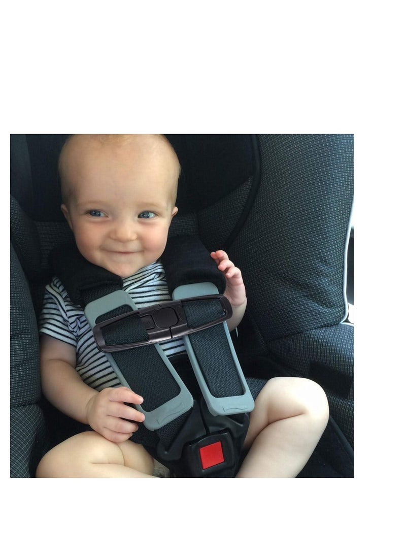 SYOSI Car Safety Seat Strap Belt Lock Baby Child Harness Chest Clip Safe Buckle Black - Image 2