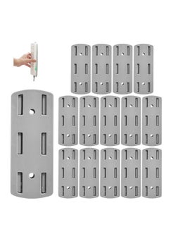 Y&D Self-Adhesive Desktop Socket Fixer, Wall Mount Bracket Power Strip Holder Punch Free Stand for WiFi Router Kitchen Home and Office, Grey, 15Pcs  - Image 1