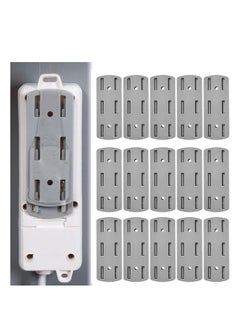Y&D Self-Adhesive Desktop Socket Fixer, Wall Mount Bracket Power Strip Holder Punch Free Stand for WiFi Router Kitchen Home and Office, Grey, 15Pcs  - Image 2