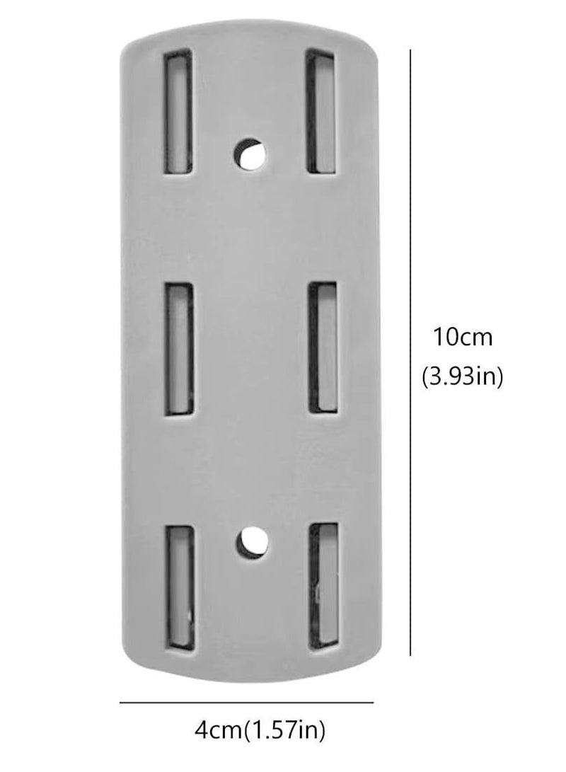 Self-Adhesive Desktop Socket Fixer, Wall Mount Bracket Power Strip Holder Punch Free Stand for WiFi Router Kitchen Home and Office, Grey, 15Pcs